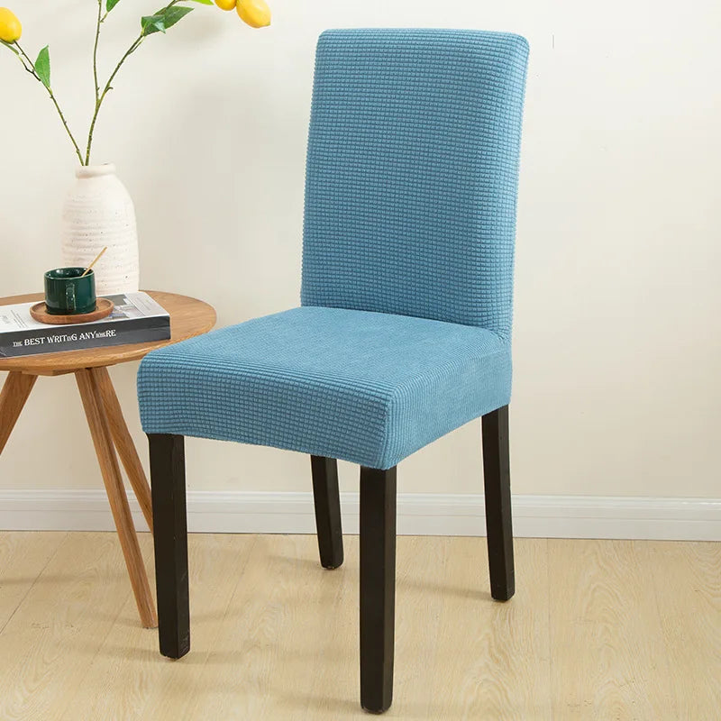 European Wholesale Plastic Spandex Jacquard Dining Room Velvet Cheap Sofas Plain Color Beige Chair Cover Kitchen From China