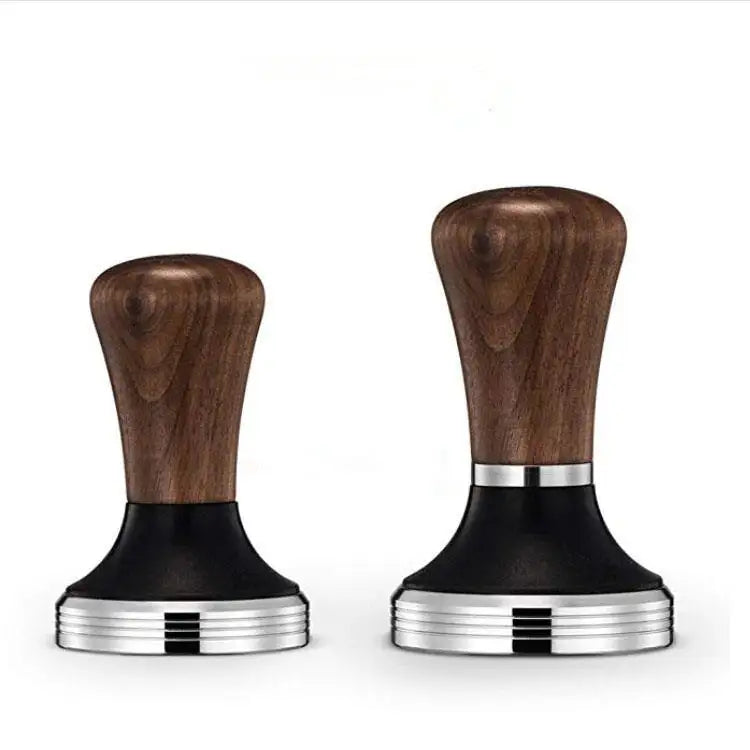 Wood Handle Stainless Steel 51mm Adjustment Barista Accessories Tools  Espresso Reusable Capsule Coffee Tamper Hammer