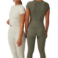 Custom Activewear Fitness Yoga Sets Crop Tops High Waist Leggings Women Workout Sets Gym Clothing