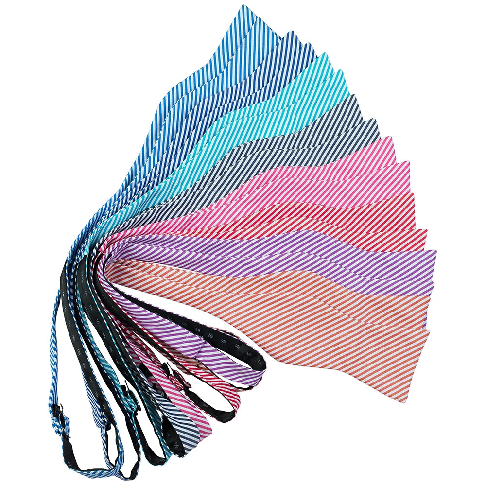 Fresh Fashion Stripe Cotton Self Tie Bow Tie With Adjustable Size Straps  for Men