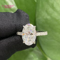 S925 Silver Sterling Long Oval  5ct Fancy  Moissanite D VVS1 Pass Diamond Tester Engagement Wedding Rings Brand