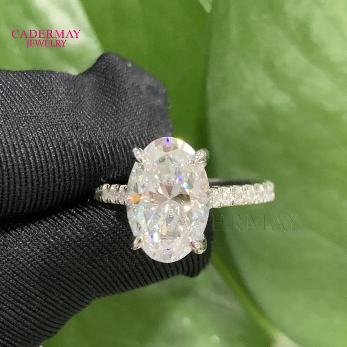 S925 Silver Sterling Long Oval  5ct Fancy  Moissanite D VVS1 Pass Diamond Tester Engagement Wedding Rings Brand