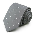 Grey Quality Solid Narrow Neckwear Polka Dot Mens Skinny Slim Business Necktie