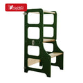 Factory Price Traditional Foldable Convertible Green Wooden Toddler Kitchen Stool Helper Safety Rail for Bedroom Use W08G399
