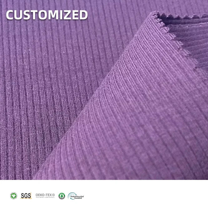 Oeko Tex Heavy Weight Knitted 84% Rayon 16% Spandex 4*2 Ribbing Fabric for Cuffs