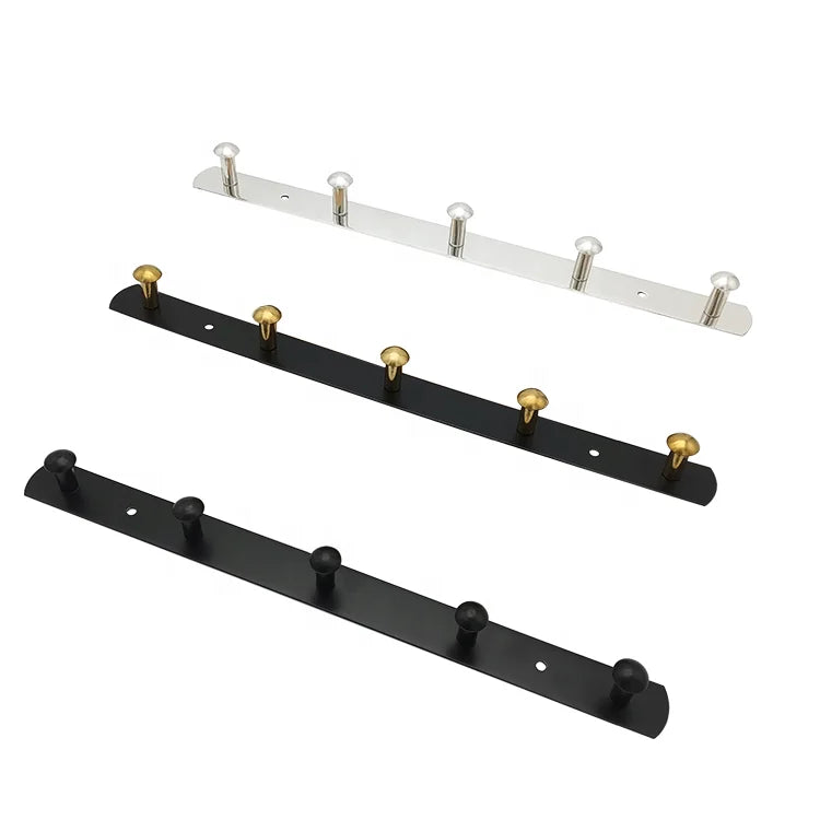 HF Black Mushroom Shape Decorative Wall Mounted Metal Living Room Wardrobe Clothes Wall Hook Stainless Steel Bathroom Robe Hook