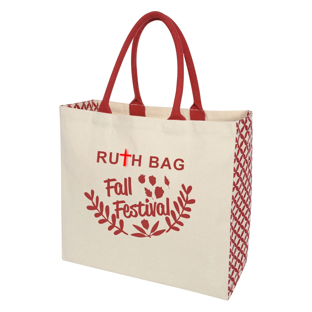 Ruthbag High Quality Eco-friendly Recycled Cotton Canvas Tote Bag Rope Handle Sustainable Shopping Leopard Pattern Medium Size