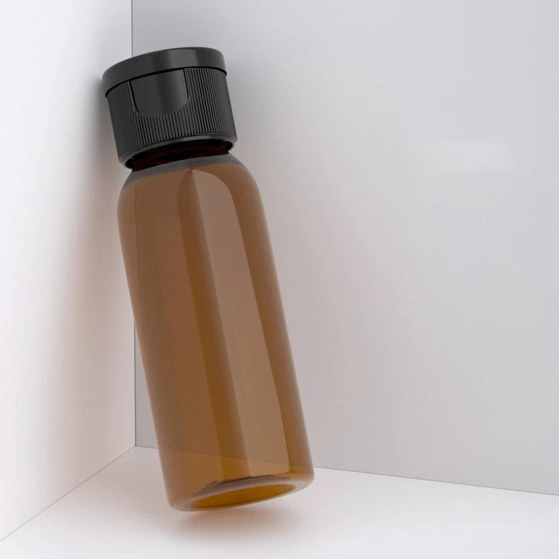 China Zhejiang Yiwu Wholesale Screw Filp Cap clear Brown Use Medecine Cosmetic Plastic Pet Bottle