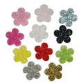Hot Sale Wholesale Heat Transfer Iron on Crystal Rhinestone Beaded Applique Patch Multi-Color Heat Seal  5 cm Flower Patches