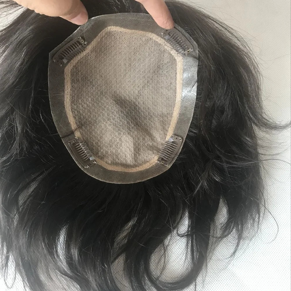 Yefinewig Offers Natural Color Silk Base Closure Remy Hair Stock Men Toupee Chinese Hair Type Black 130% Density Straight