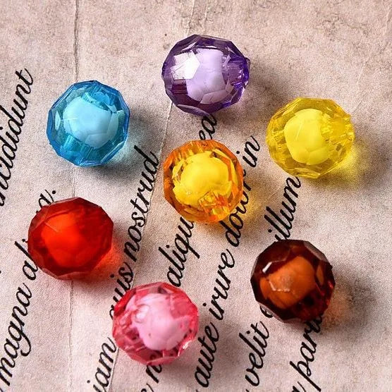 10-20mm 500g/bag Transparent Faceted Plastic Space Beads Multi-sided Crystal Acrylic Beads for Bracelet Jewelry