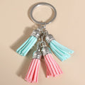 Korean Suede Leather Tassel Pendant Keychain Phone Bag Car Clothing Accessories Key Ring Charm Lady Girl Tassels Key Chain