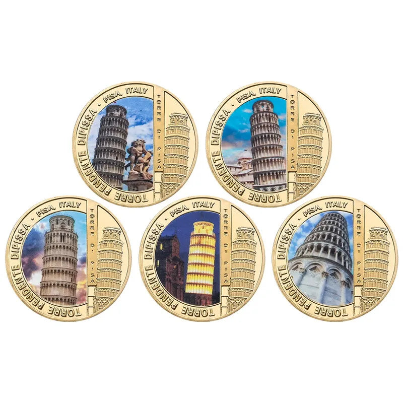Italy the Leaning Tower of Pisa Custom Souvenir Coins Collection Metal Gold Coin Sale