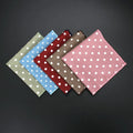 Korean Style Polka Dot Print Cotton and Linen Casual Suit Pocket Square Square Handkerchief