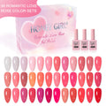HONEY GIRL Hot Pink Bling Valentine's Day Kit Clear Color Pink Nude White Uv Gel Soak Off Gel Nail Polish Gel Set