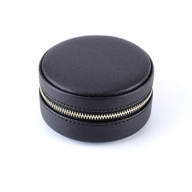 Round Jewelry Storage Box Round Pu Leather Jewelry Storage Box Women Girls Earrings