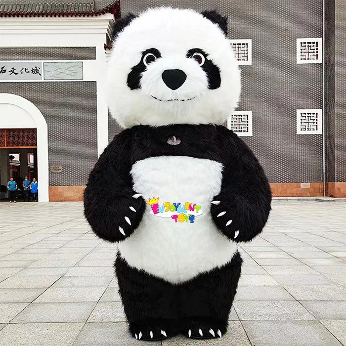 Guangzhou Enjoyment Hot Selling Customized Giant Panda Mascot Costume Inflatable Cute Panda Mascot Adult Party Costume