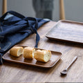 Walnut square Serving Plates Rectangular Coffee Cup Tray Wooden Cheese Plate for Serving Handcrafted Wooden Dish Set