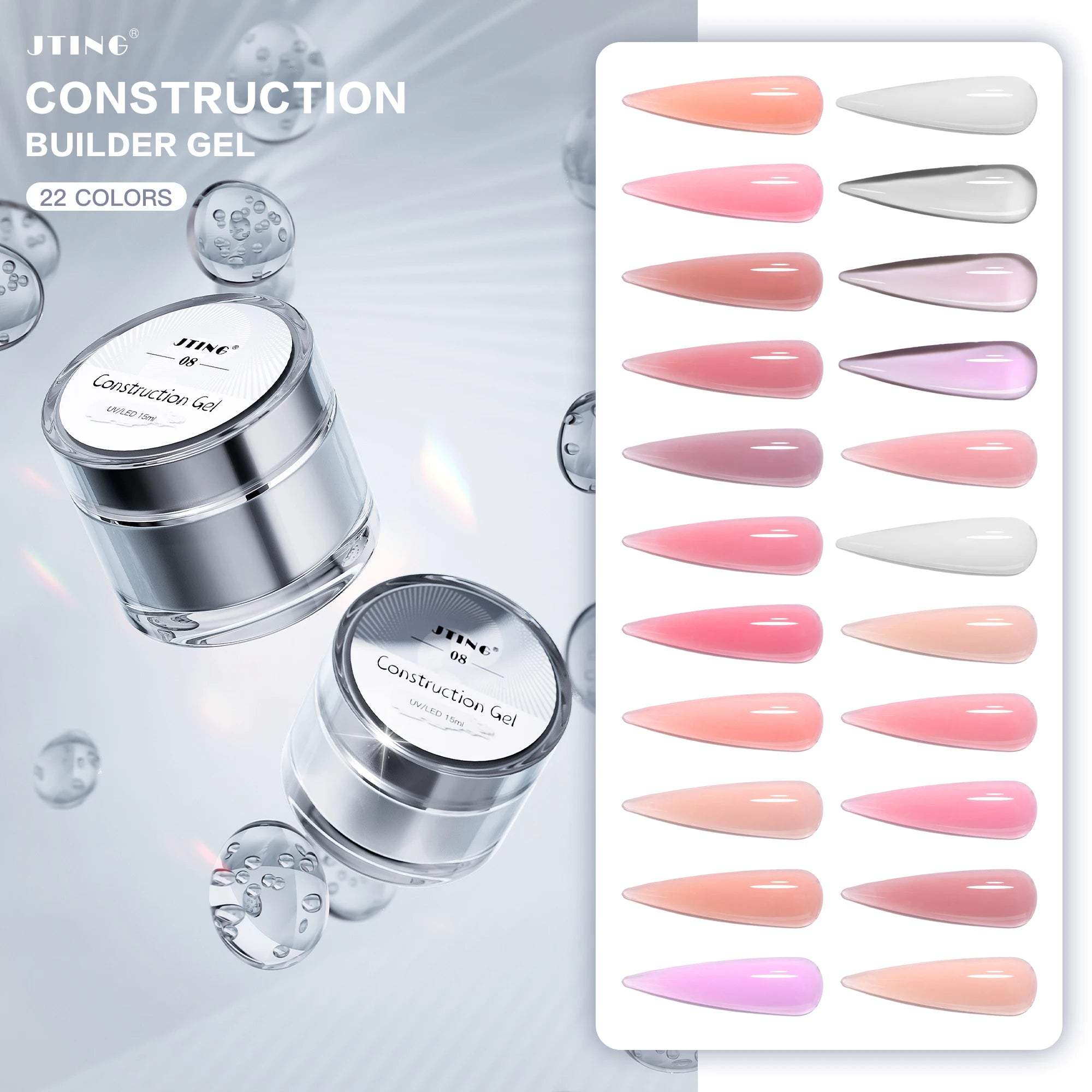 JTING Non Burn Painless  Building Camouflage Cream Acrylic Gel Builder 22Colors Hema Free OEM/ODM Professional Brand Custom