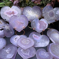 Hot Sale Energy Crystal Polished Beautiful Geode pink Agate Heart  for Decoration