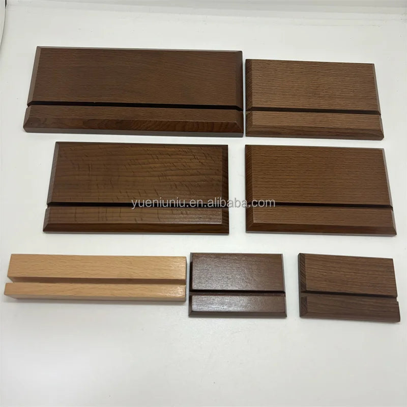 Customized Handmade Wooden Crafts Polished Wood Photo Card Holder Base for Home and Wedding Unique Picture Stand