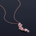 Camellia Flowers Full Diamonds Stainless Steel  Women Necklace