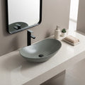 Palici Logo Design Grey Ceramic Wash Hand Basin Coloured Bathroom Vessel Sink Countertop Art Basin