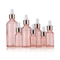 RTS Cosmetic Skincare Perfume Packaging 100ml 100 ml Essential Oil Skin Care Serum Pink Glass Dropper Bottle with Rose Gold Cap
