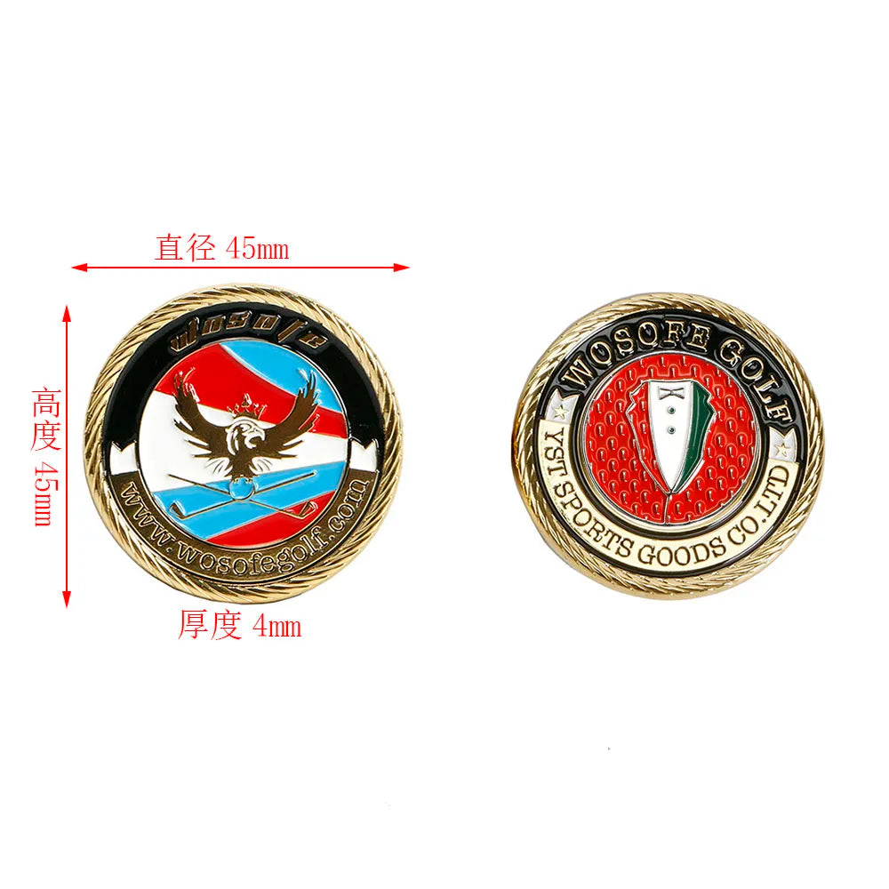 Wholesale Custom 2 Sided Custom Embossed Metal Magnetic Golf Poker Chip Ball Marker