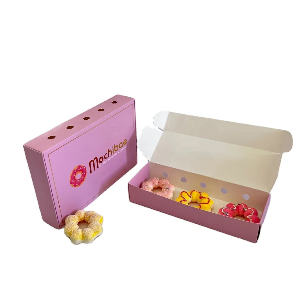 Wholesale Custom logo Printed Food Delivery Boxes Disposable Dessert Cake Cookie Mochi Donut Box Biodegradable Sushi togo Box