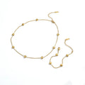 NABEST Fashion 18K Plated Tarnish Free Stainless Steel Love Heart Clavicle Chain Necklace Bracelet Jewelry Sets