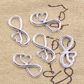 Zinc Alloy Antique Silver Bronze Color Charms Pendant Infinity Link Connector Jewelry Making 22x12MM