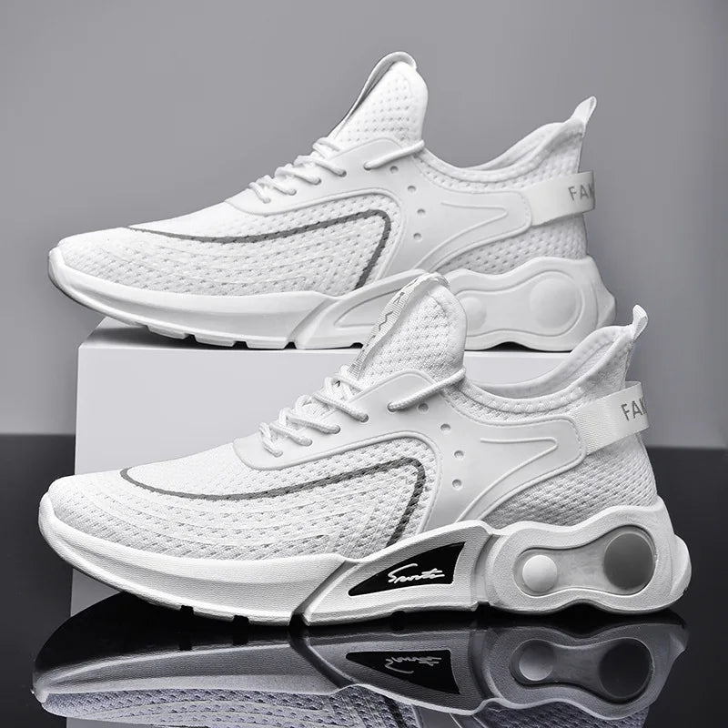 Hot Selling Mens Casual Walking Sneakers Comfortable and Breathable Mesh Surface Height-increasing New Running Sneakers Men