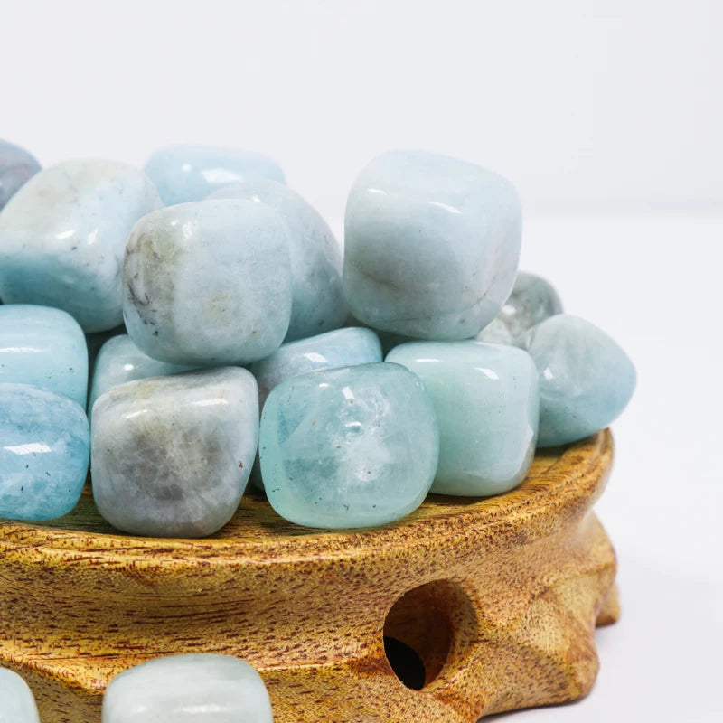 Bulk Sale Natural Crystal Healing Stones Aquamarine Cube Tumbled Stone