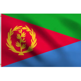 Promotion Customized Product Double Sided Printing 3 * 5ft 100% Polyester Outdoor Decoration Comes with Brass Ring Eritrean Flag