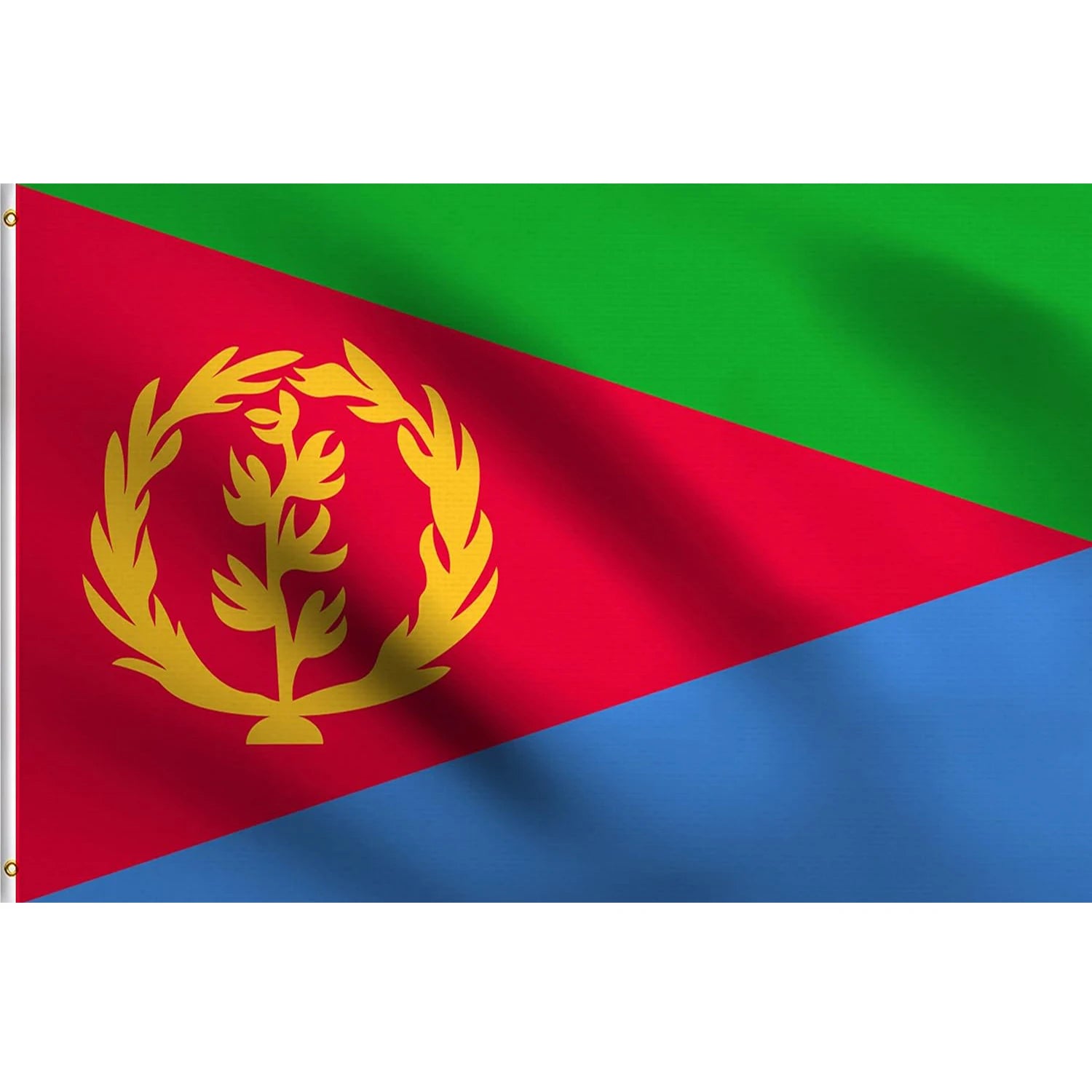 Promotion Customized Product Double Sided Printing 3 * 5ft 100% Polyester Outdoor Decoration Comes with Brass Ring Eritrean Flag