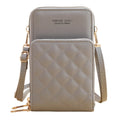 Outdoor Double Cell Phone Pouches Women Pu Leather Crossbody Mini Sling Bag Mobile Phone Bag Cute Makeup Bag