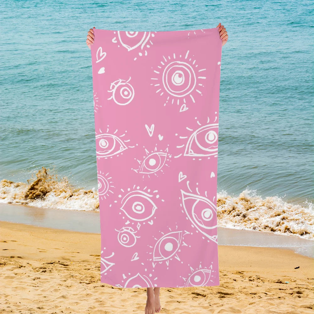 Custom Premium Quality Microfiber Oversized Quick Dry Absorbent Luxury Printed All-Season Swimming Bath Beach Towel