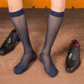 High Quality Men's Summer ultra Thin Breathable Anti-odor Long Tube Business Dress Socks Transparent Nylon Stockings for Man