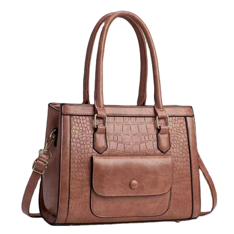 Solid Color Versatile New Fashionable Retro Simple Elegant Temperament Casual Bags Women Handbags Lady
