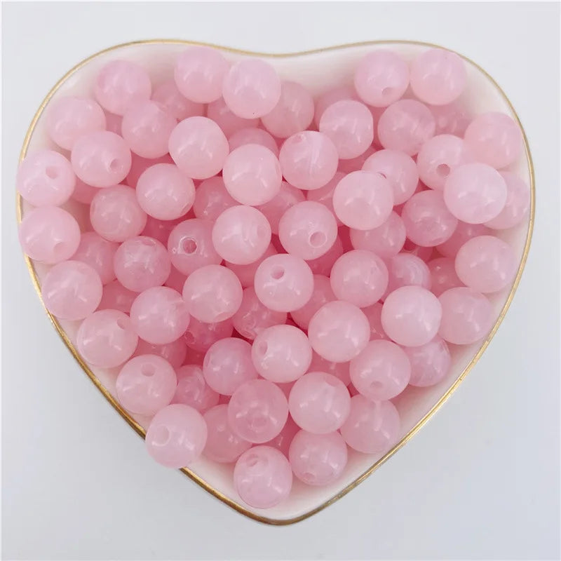 2025 Crystal Factory Direct Sell Double Color Laser Acrylic Round Beads Diy Jewelry Accessories