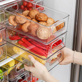 Wholesale Kitchen Organizer Clear Fridge Freezer Storage Organizer Refrigerator Bins Stackable Storage