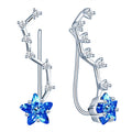 925 Sterling Silver Star Ear Wrap Earrings with Crawler Hook Trendy Zircon Stone for Parties Weddings or Gifts