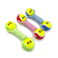 Et Dumbbell Tennis Ball Cotton Rope Toy Dog Toy Creative Paw Print Tennis Ball for Grinding and Chewing Medium to Large Dogs