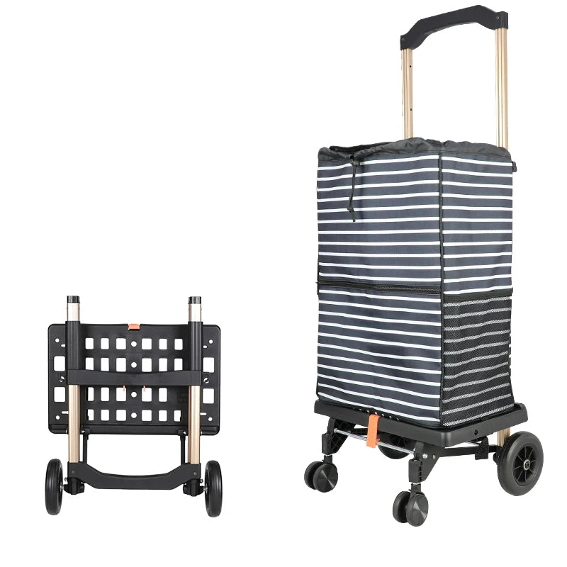 BAOYU BY08 with Trolley Bag Picnic Shopping Basket Grocery Trolley Foldable Shopping Bag Trolley Cart