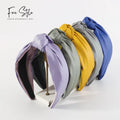 New Arrival Fashion Simple Metallic Leather Headband French Wide Edge Top Knot Headband Hair Accessory