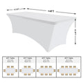 Customized Print Logo Rectangle Black Polyester Tablecloths Party Banquet Wedding Stretch Spandex 6ft Table Cover Table Cloths