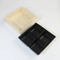 Wholesale Double Rows Biodegradable Food Container Wooden Bread Pan Sushi Packaging Box