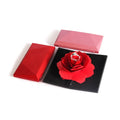 Custom Logo 3D Pop-up Rose Wedding Ring Box Romantic Proposal Jewelry Box Surprise Flower Ring Holder for Engagement Gift