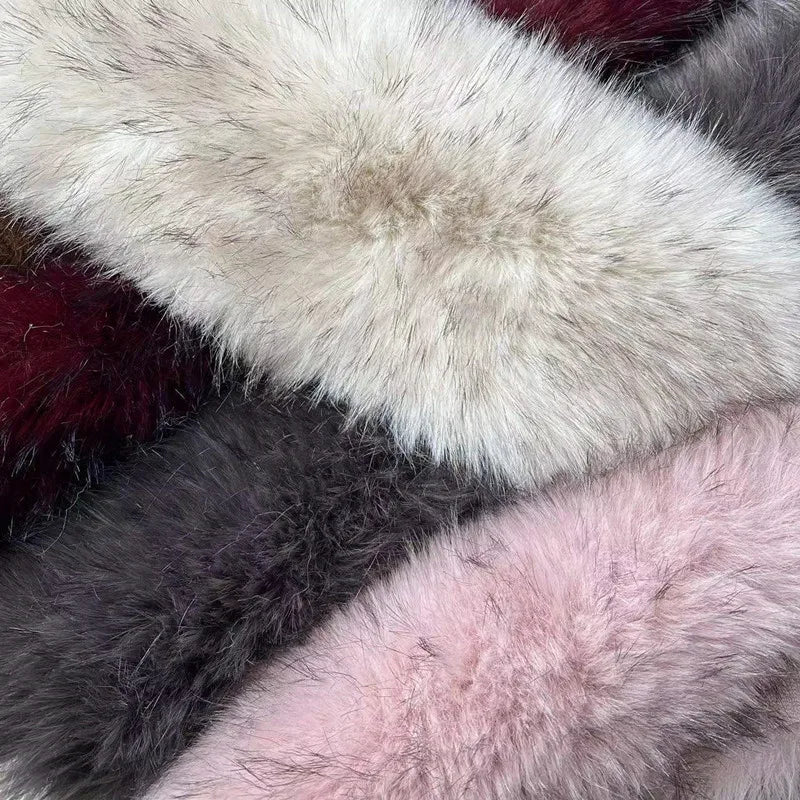 No Hair Loss Realistic Faux Fur Fabric Soft and Silky Effect -Natural Raccoon Plush Fabric